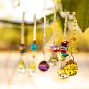 Glass Teardrop & Leaf Hanging Suncatchers Ornaments PW-WG17670-01-4