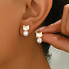 Elegant Brass Imitation Pearl Stud Earrings Women's Daily Jewelry DV0468-4-5