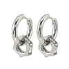 304 Stainless Steel Clear Cubic Zirconia Hoop Earrings EJEW-P343-01P-3