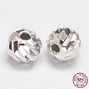 Fancy Cut Faceted Round 925 Sterling Silver Beads STER-F012-11B-1