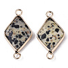 Natural Dalmatian Jasper Links Connectors G-S359-107F-2