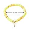 5Pcs 5 Style Handmade Polymer Clay Stretch & Brass Beaded & Alloy Link Chain Bracelets Set BJEW-SZ0001-66B-2