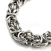 304 Stainless Steel Byzantine Chain Necklaces with 316L Surgical Stainless Steel  Sheep Clasps NJEW-D046-05AS-3