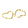 Rack Plating Twist Heart Brass Stud Earrings for Women EJEW-P272-03B-G-2