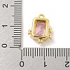 Rectangle Rack Plating Brass Micro Pave Cubic Zirconia Charms KK-P277-23G-02-3