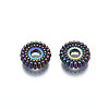 Rack Plating Rainbow Color Alloy Beads PALLOY-S180-353-2