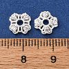 925 Sterling Silver Clear Cubic Zirconia Bead Caps STER-A047-07A-S-3