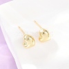 Brass Stud Earrings EJEW-P346-01E-G-3
