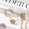 Star Natural Green Aventurine Adjustable Rings RJEW-H241-01G-04-1