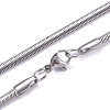 Non-Tarnish 304 Stainless Steel Flat Snake Chains Necklaces NJEW-G340-04P-02-1