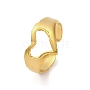 304 Stainless Steel Hollow Heart Open Cuff Rings for Women RJEW-K258-05G-01-2