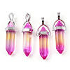 Faceted Bullet Glass Pointed Pendants GLAA-CJC0001-16C-1