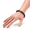 2Pcs 2 Style Natural Golden Sheen Obsidia & White Jade Stretch Bracelets Set with Alloy Yin Yang Charms BJEW-JB08446-5