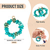 2Pcs Dyed Synthetic Turquoise Chip Beaded Pendants PALLOY-TAC0232-01-3