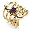 Natural Amethyst Finger Rings RJEW-U027-08G-05-1