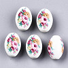 Printed & Spray Painted Opaque Glass Beads GLAA-S047-07B-D03-1