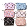 Flower Print Cotton Cloth Wallets with Alloy Zipper AJEW-B024-03B-1