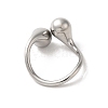 Non-Tarnish 316 Stainless Steel Cuff Ring RJEW-C066-01P-3