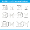 Unicraftale 12Pcs 6 Style Stainless Steel Butterfly Wall  Decoration Pendants STAS-UN0036-52P-6