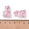 Transparent Resin Bowknot Kitten Decoden Cabochons RESI-M045-07A-3