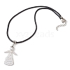 Seed Beads Loom Angel Pendant Necklaces NJEW-MZ00061-02-4