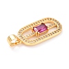 Real 18K Gold Plated Brass Micro Pave Cubic Zirconia Pendants ZIRC-L100-083G-5