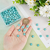 HOBBIESAY 100Pcs Craft Findings Dyed Synthetic Turquoise Gemstone Flat Back Cabochons TURQ-HY0001-03-3