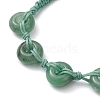 Natural Green Aventurine Rondelle Braided Bead Bracelets BJEW-TA00492-04-3