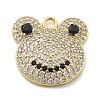 Brass Micro Pave Cubic Zirconia Pendants KK-L228-15G-1