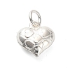 925 Sterling Silver 3D Textured Heart Charms STER-U009-10S-02-1