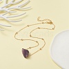 Natural Raw Stone Pendant Necklace for Women NJEW-JN03781-7