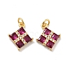 Rack Plating Brass Micro Pave Cubic Zirconia Charms ZIRC-F129-28-G-2