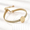 304 Stainless Steel Virgin Mary Bangles for Women BJEW-K295-01B-G-3