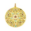 Real 18K Gold Plated Brass Micro Pave Cubic Zirconia Pendants KK-R159-41G-1