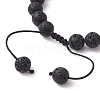 Natural Lava Rock & Tiger Eye Braided Bead Bracelets BJEW-JB09729-02-4