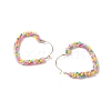 Colorful Glass Seed Beads Hoop Earrings EJEW-MZ00150-4