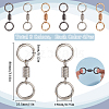 12Pcs 3 Colors Nordic Retro Zinc Alloy Double Spring Ring Clasps FIND-SC0012-87B-2