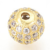 Brass Micro Pave Cubic Zirconia Beads ZIRC-Q013-12mm-142G-3