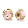 Brass Micro Pave Cubic Zirconia Beads ZIRC-A019-16G-B-3