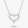 925 Sterling Silver Heart Shape Pendant Necklaces for Women LK7425-2-2