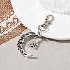 Tibetan Style Alloy Trinity Knot/Moon Pendant Decorationss HJEW-JM01527-2