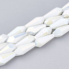 Electroplate Opaque Solid Color Glass Beads Strands EGLA-T008-12-M-2