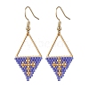 Handmade Glass Seed Beads Rhombus Dangle Earrings EJEW-MZ00542-05-2