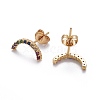 Brass Micro Pave Cubic Zirconia Stud Crawler Earrings EJEW-F198-09G-1