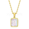 Shell Rectangle Pendant Initial Necklaces PW-WGEBFCF-16-1