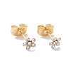 Rhinestone Flower Stud Earrings with 316L Surgical Stainless Steel Pins EJEW-P204-03G-02-1