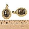 Natural Bronzite Oval Pendants G-B079-02G-02-3