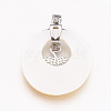 Natural Yellow Shell Pendants KK-F751-A03-3