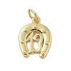 Horse Shoe Rack Plating Brass Pendants KK-Z074-34G-1