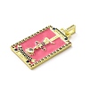 Brass Micro Pave Cubic Zirconia Pendants with Enamel KK-H458-03G-01-2